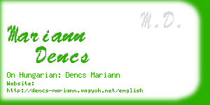 mariann dencs business card